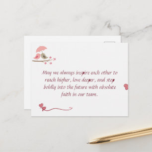 Cute Love Birds Postcard Shared Future & Growth