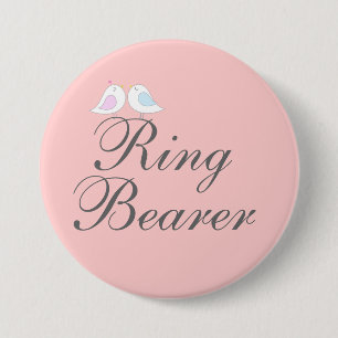 Cute love birds Ring Bearer 3 Inch Round Button