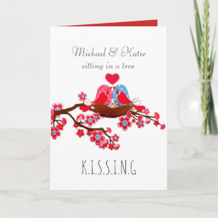 Cute Love Birds Sitting in a Tree Valentine's Card