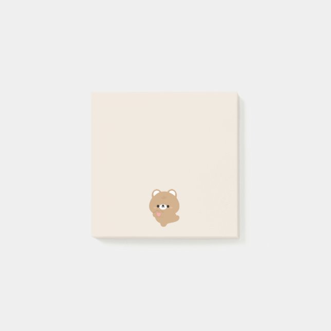 Cute Love Brown Bear Post-it Notes (Front)