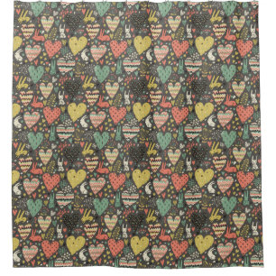 Cute love bunnies pattern with hearts