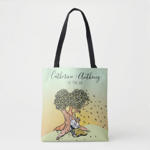 Cute Love Bunnies Wedding Favour or Anniversary Tote Bag