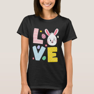 Cute Love Bunny Easter Day Kids Womens Girls T-Shirt