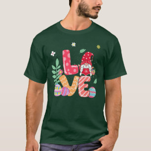 Cute Love Bunny Gnome & Eggs Hunting Egg Season Ea T-Shirt