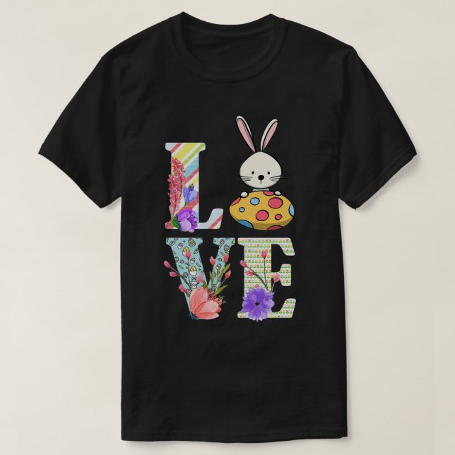 Cute LOVE Bunny Rabbit Lover Easter Day Gift Men W T-Shirt (Design Front)