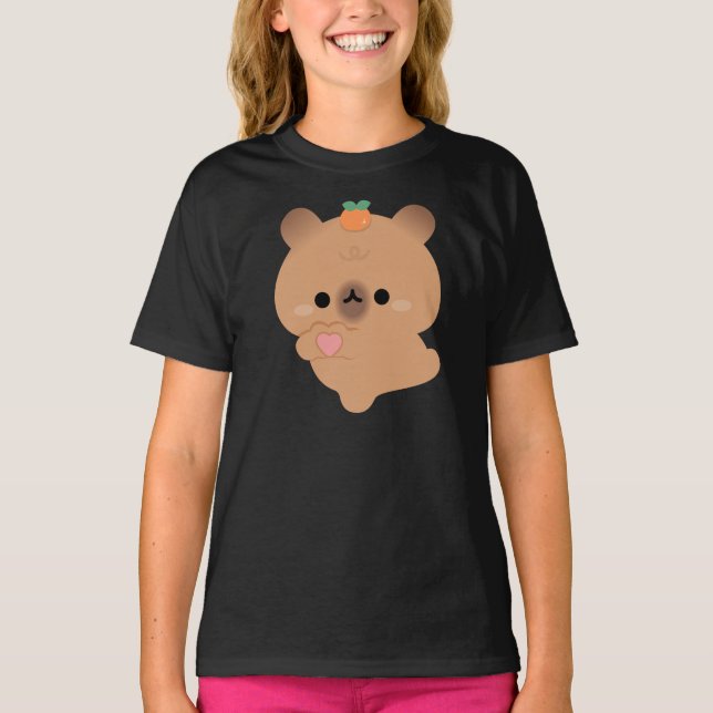 Cute Love Capybara T-Shirt (Front)