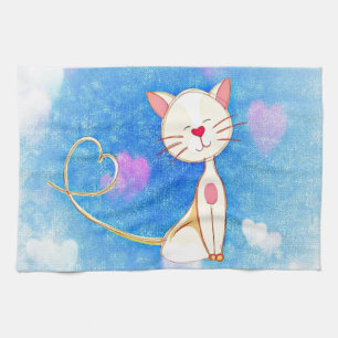 Cute Love Cat Kitchen Towel