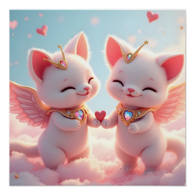 Cute Love Cats Poster (Front)