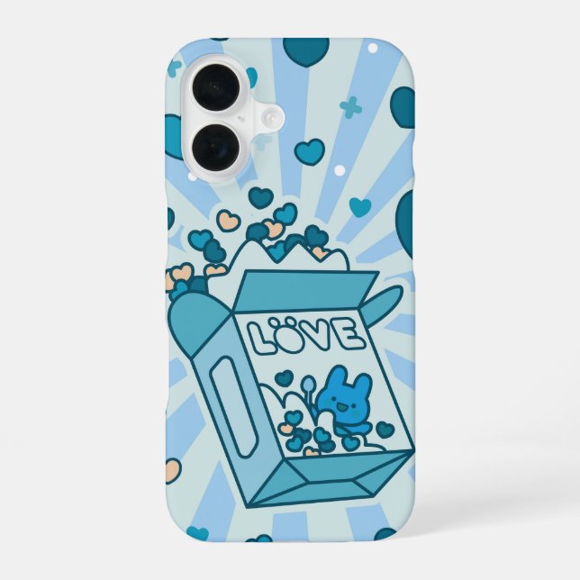 Cute Love Cereal Box iPhone 16 Case (Back)