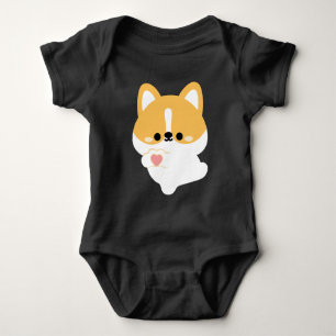 Cute Love Corgi Baby Bodysuit