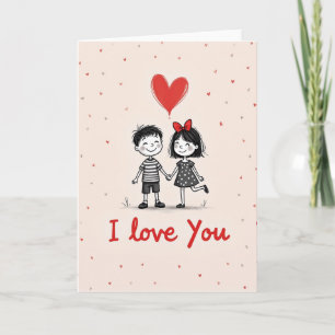 Cute Love Couple Hearts Card