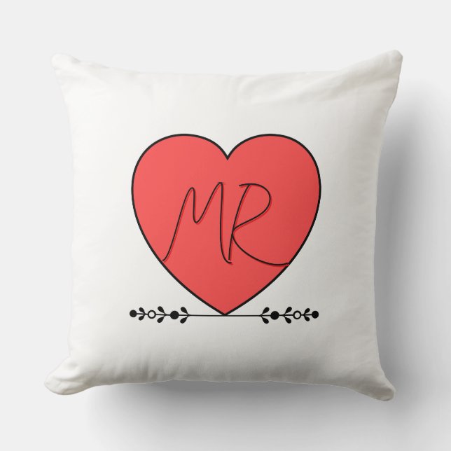 Cute Love Couple Mr&Mrs  Throw Pillow (Front)