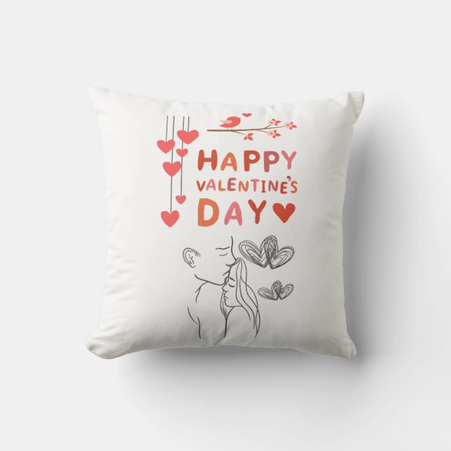 Cute Love Couple  Throw Pillow (Front)