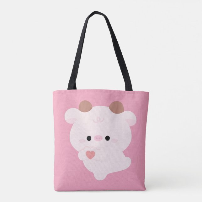Cute Love Cow Tote Bag (Back)
