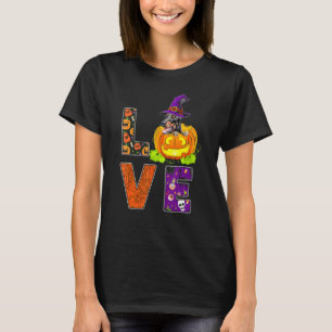 Cute Love Dog Dad Dog Mom Costume Halloween Doberm T-Shirt