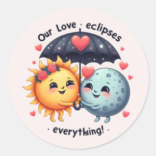 Cute Love Eclipses Everything Adorable  Classic Round Sticker