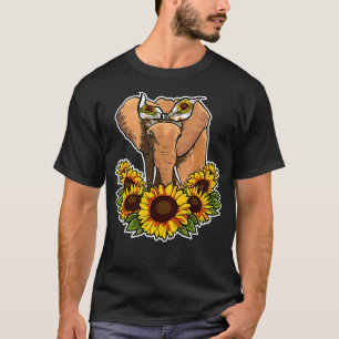 Cute Love Elephant Gift Sunflower Decor Elephant  T-Shirt