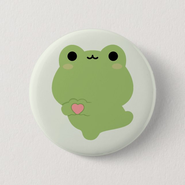 Cute Love Frog  2 Inch Round Button (Front)