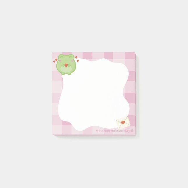 Cute love frog sticky notes, back to school post-it notes (Front)
