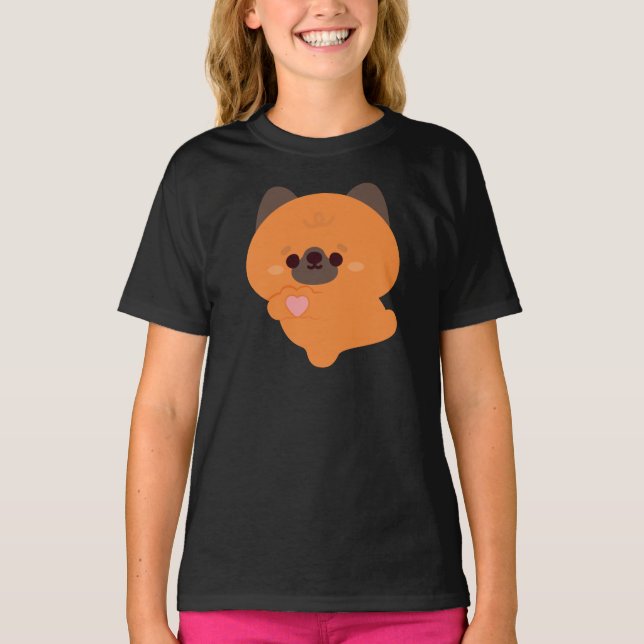 Cute Love German Shepherd Puppy T-Shirt (Front)