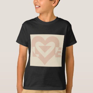 Cute Love Graphic, Cream Beige T-Shirt