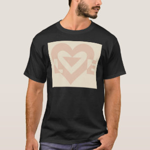 Cute Love Graphic, Cream Beige T-Shirt