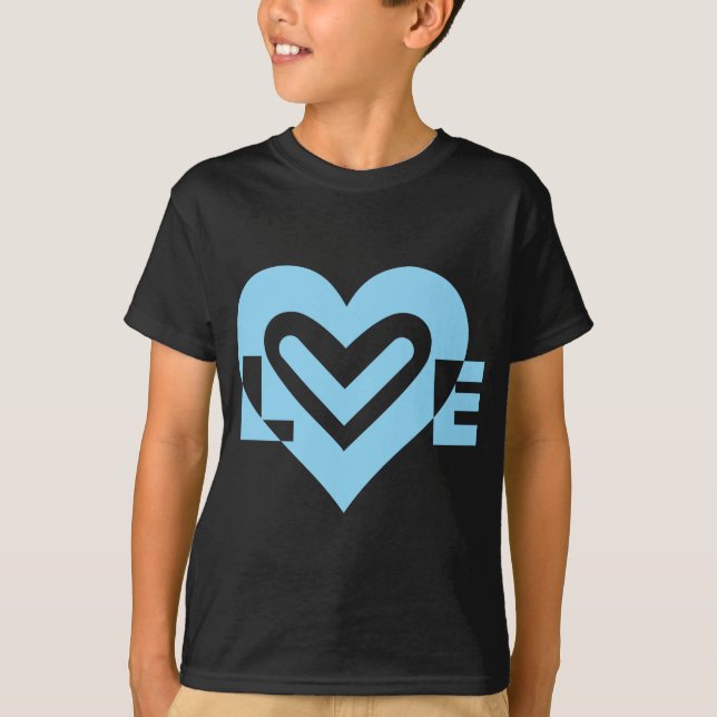 Cute Love Graphic in Blue T-Shirt (Front)