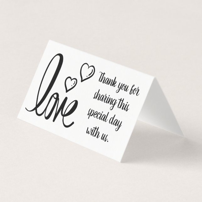 Cute Love Heart Black White Wedding Bridal Shower (Front)