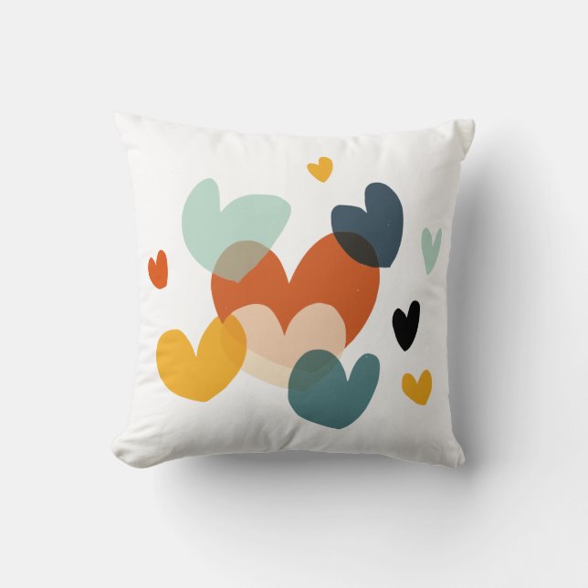 Cute Love Heart Drawings Heart Art Love Art Design Throw Pillow (Front)