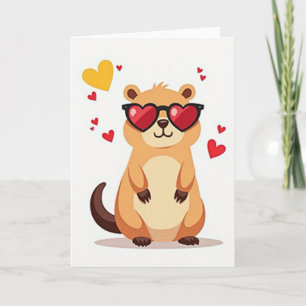 Cute Love Heart Glasses Card