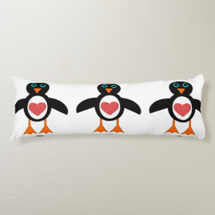 Cute Love Heart Penguin Body Pillow