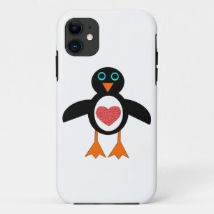 Cute Love Heart Penguin iPhone Case
