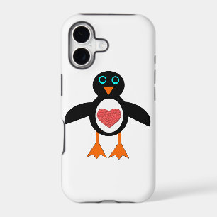 Cute Love Heart Penguin iPhone Case