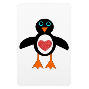 Cute Love Heart Penguin Magnet