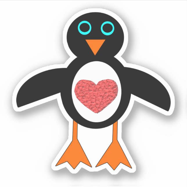 Cute Love Heart Penguin Shaped (Front)