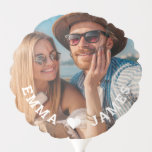 Cute Love Heart Photo Couples Personalized Names Balloon<br><div class="desc">Cute Love Heart Photo Couples Personalized Names Balloons features your favourite photo with a love heart and personalized with your names in modern white script. Personalize by editing the text in the text box provided and adding your own picture. Perfect gifts for couples, girlfriend, wife, sweetheart and more for birthday,...</div>