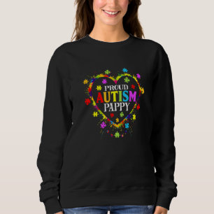 Cute Love Heart Proud Autism Pappy Autism Awarenes Sweatshirt