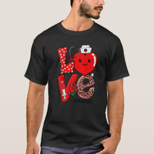 Cute Love Heart Stethoscope LPN Nurse Life Valenti T-Shirt