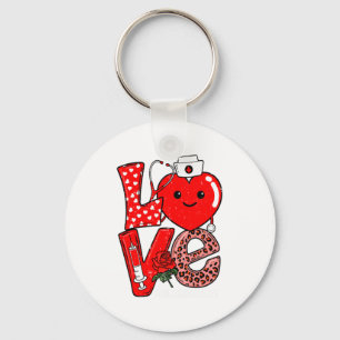 Cute Love Heart Stethoscope Phlebotomist Life Vale Keychain