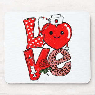 Cute Love Heart Stethoscope Phlebotomist Life Vale Mouse Pad