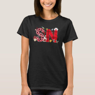 Cute Love Heart Stethoscope School Nurse Life Vale T-Shirt