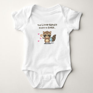 Cute Love Masked Bandit Raccoon For Babies Baby Bodysuit