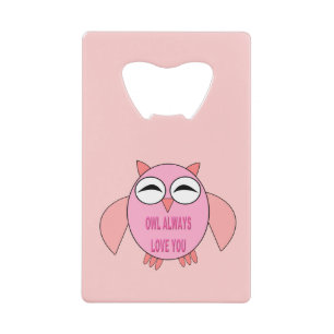 Cute Love Message Owl Bottle Opener Credit Card Bottle Opener