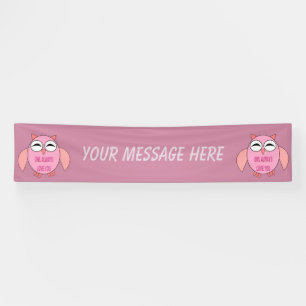 Cute Love Message Owl Custom Banner
