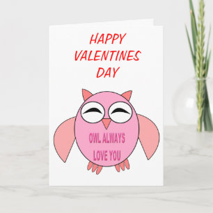 Cute Love Message Owl Custom Card