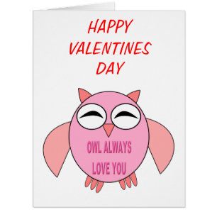 Cute Love Message Owl Custom Card