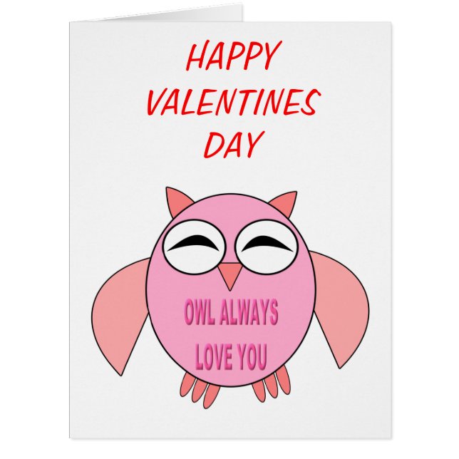 Cute Love Message Owl Custom Card (Front)