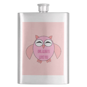 Cute Love Message Owl Flasks