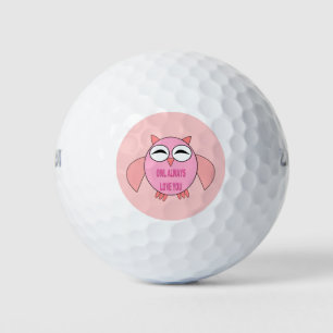 Cute Love Message Owl Golf Ball
