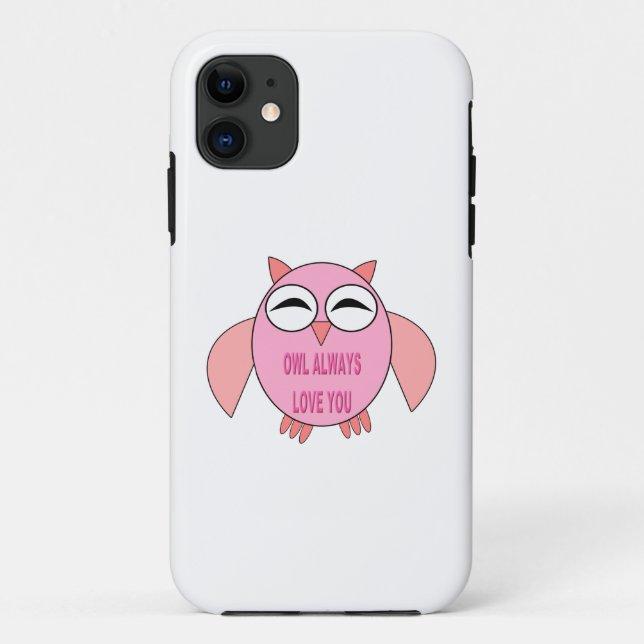 Cute Love Message Owl iPhone Case (Back)
